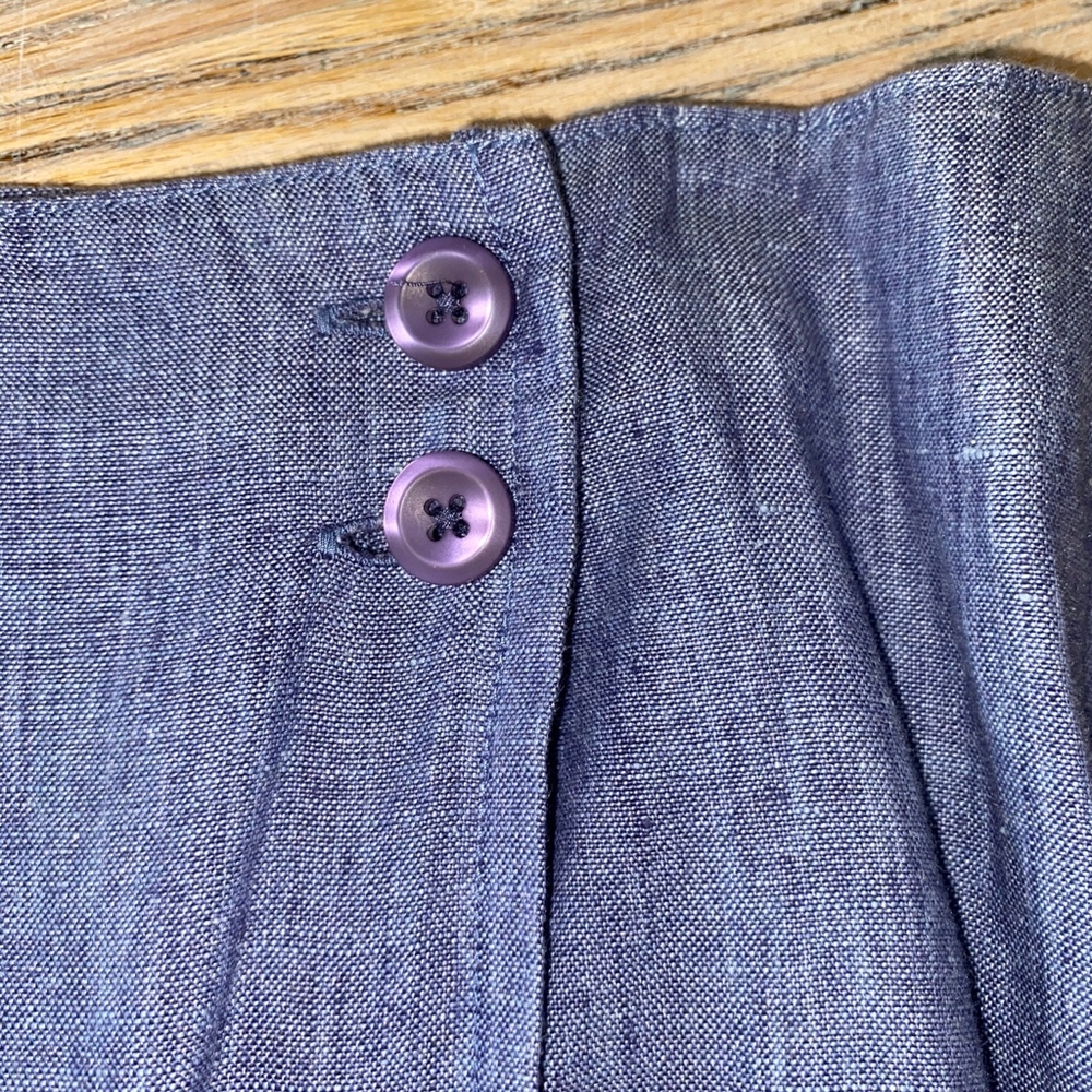 Talbots 100% Linen Wrap Style Side Button Skirt - image 3